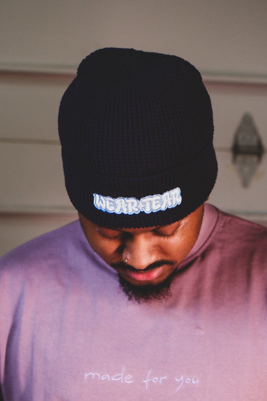 Navy Blue Staple Logo Waffle Beanie (Circa 1998)