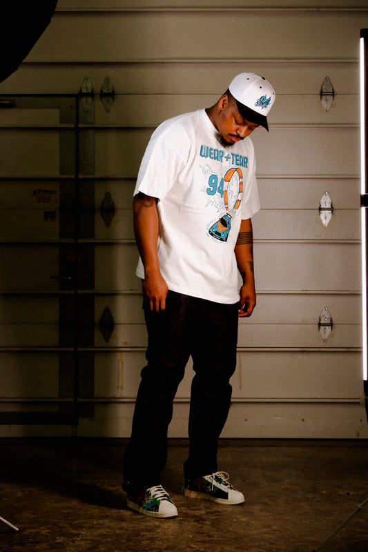 Oversized 90s White Racing Toy Car Tee (circa 1994)